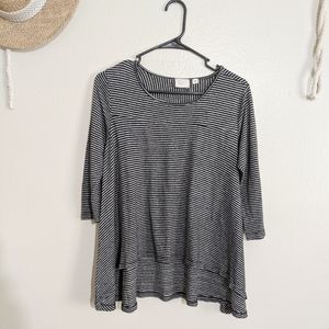 Anthropologie postmark black and gray striped top